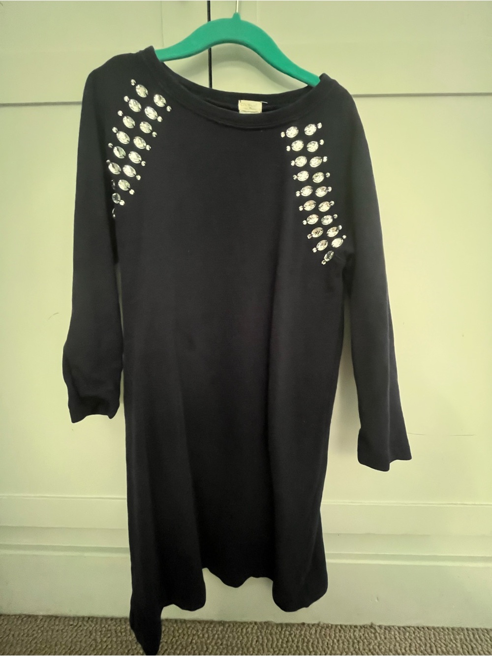 Crewcuts Black Top with Rhinestone Embellishments